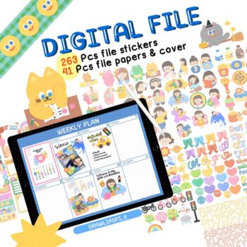 digital sticker สติ๊กเกอร์ goodnote กระดาษโน๊ต memopad png - DRAWLIPOPI_S goodnotes digital pack (happy diary)