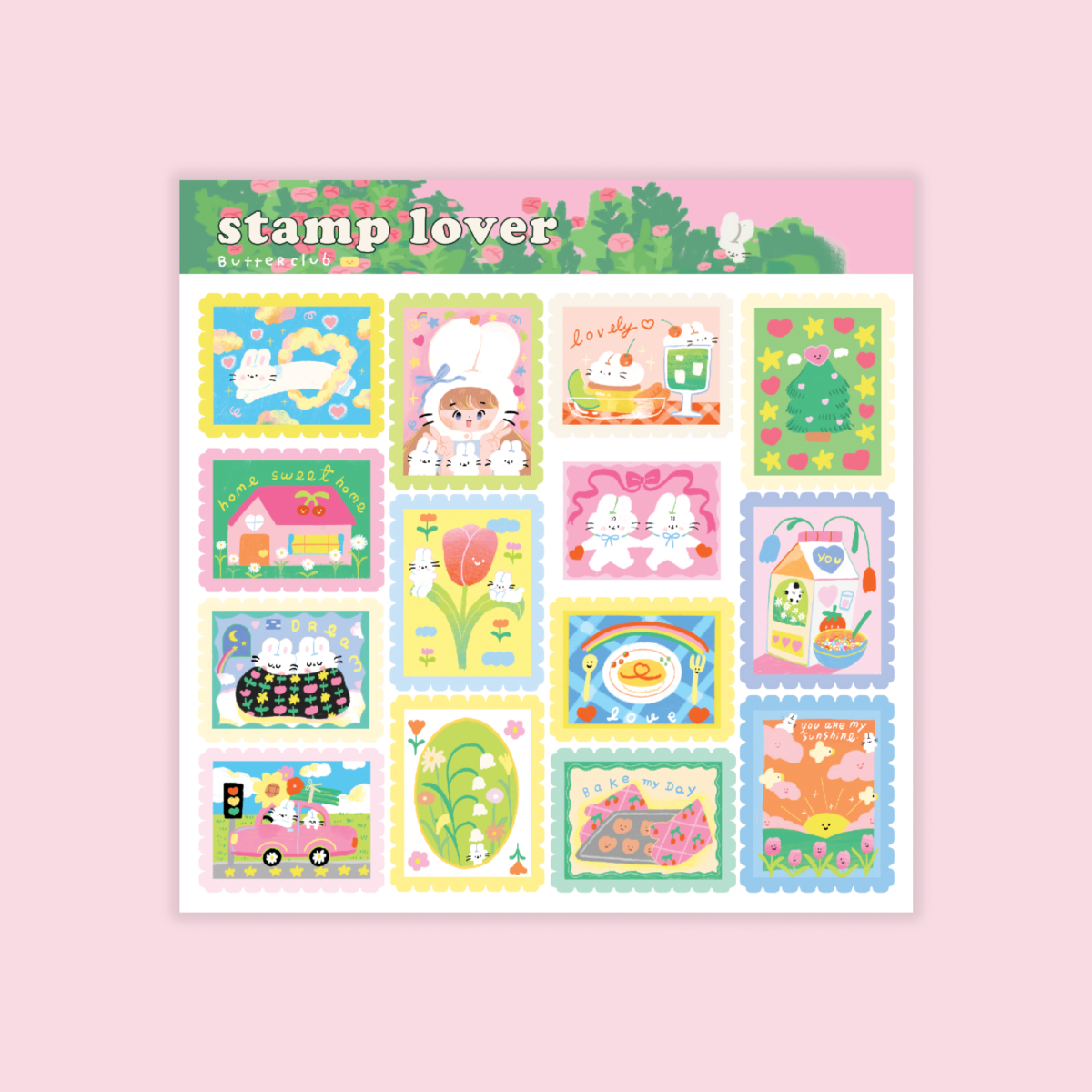 สติ๊กเกอร์ตกแต่ง sticker - BUTTERCLUB Sticker 15x15 (stamp lover)