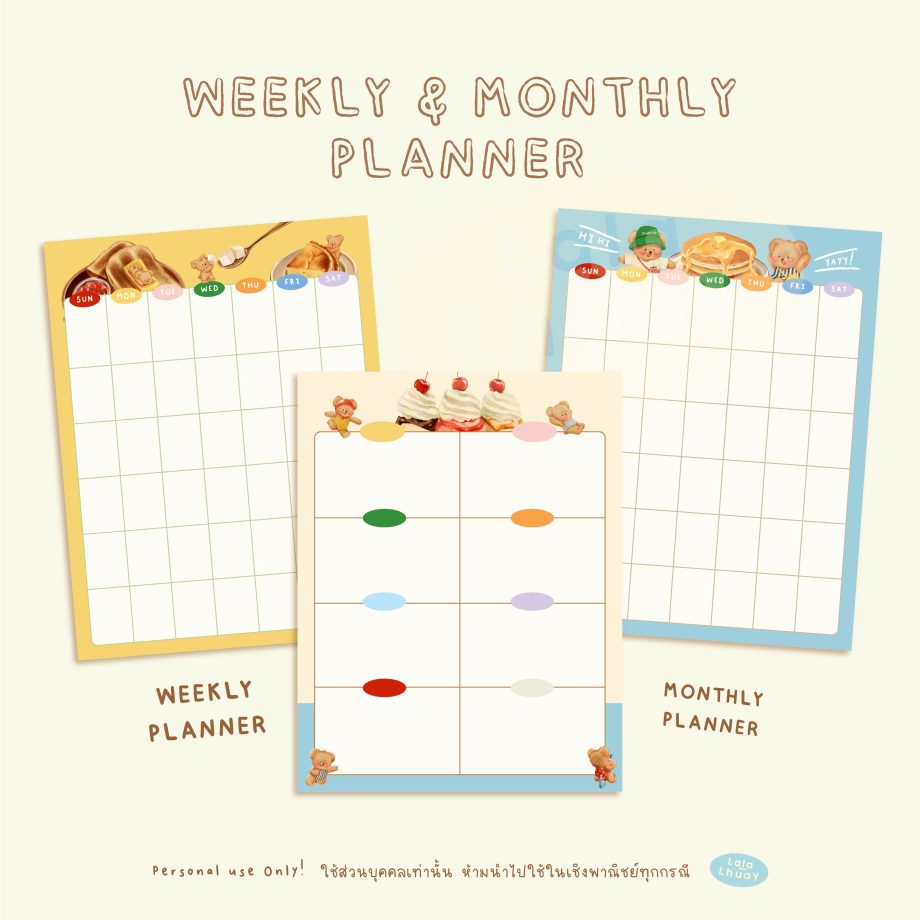 weekly planner กระดาษโน๊ต memopad digital notebook png - LALALHAUY digital notebook (somthing sweet collection)