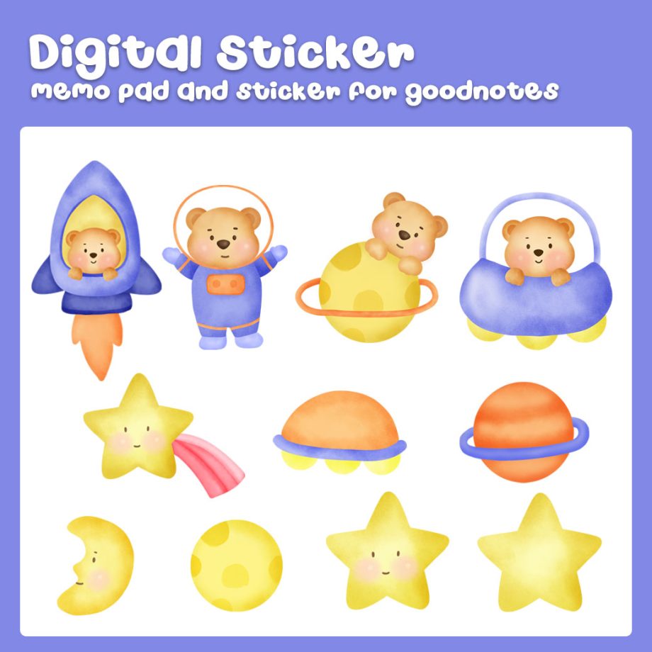 สติ๊กเกอร์ sticker goodnote png - NATTAPOHNCHA digital sticker (bear)