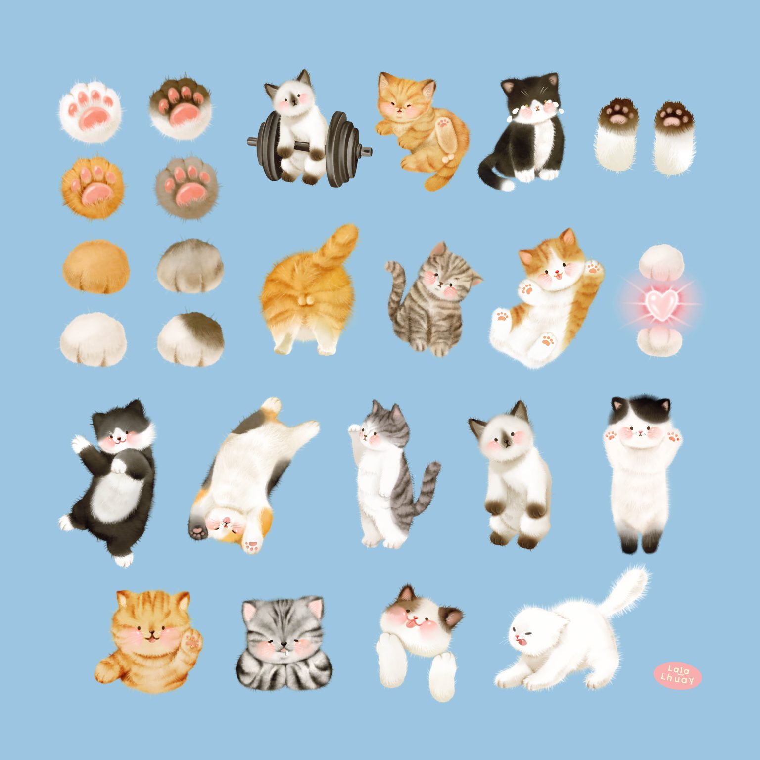 สติ๊กเกอร์ goodnotes png digital sticker: LALALHAUY we are fluffy cat! Preview 1