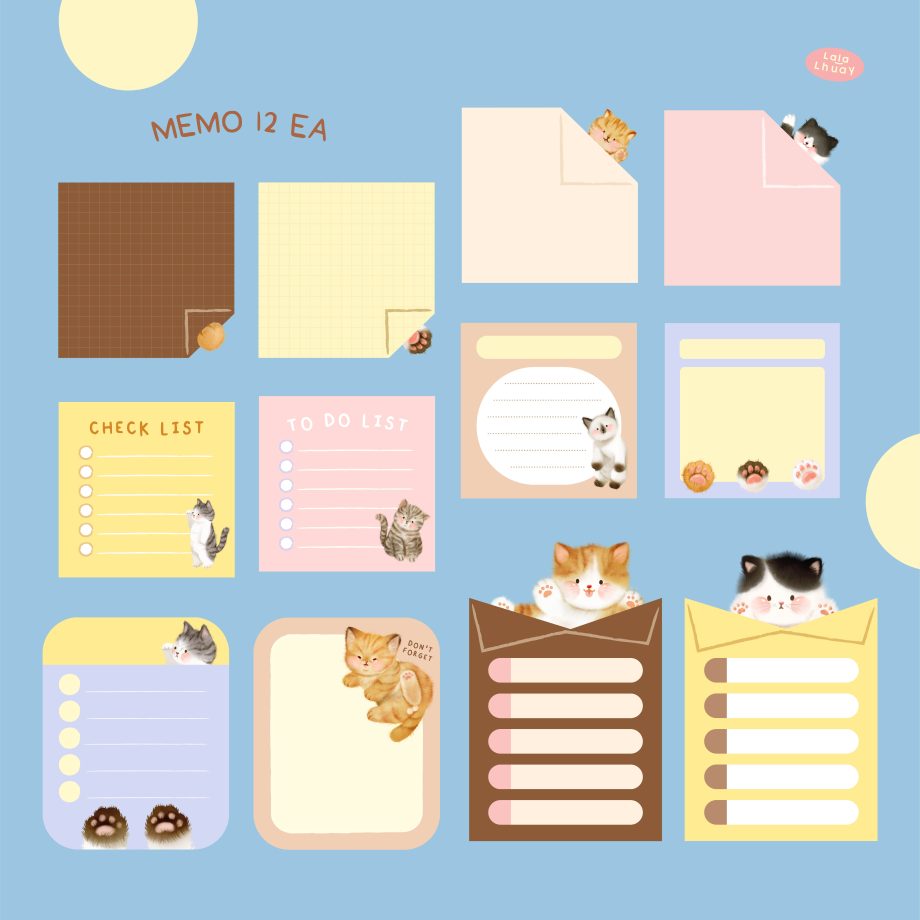 สมุดโน๊ต กระดาษโน๊ต png memopad memo pad digital notebook - LALALHAUY digital pack (we are fluffy cat!)