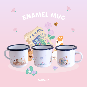 แก้วกาแฟโบราณ แก้วน้ำ FAHFAHS - enamel mug