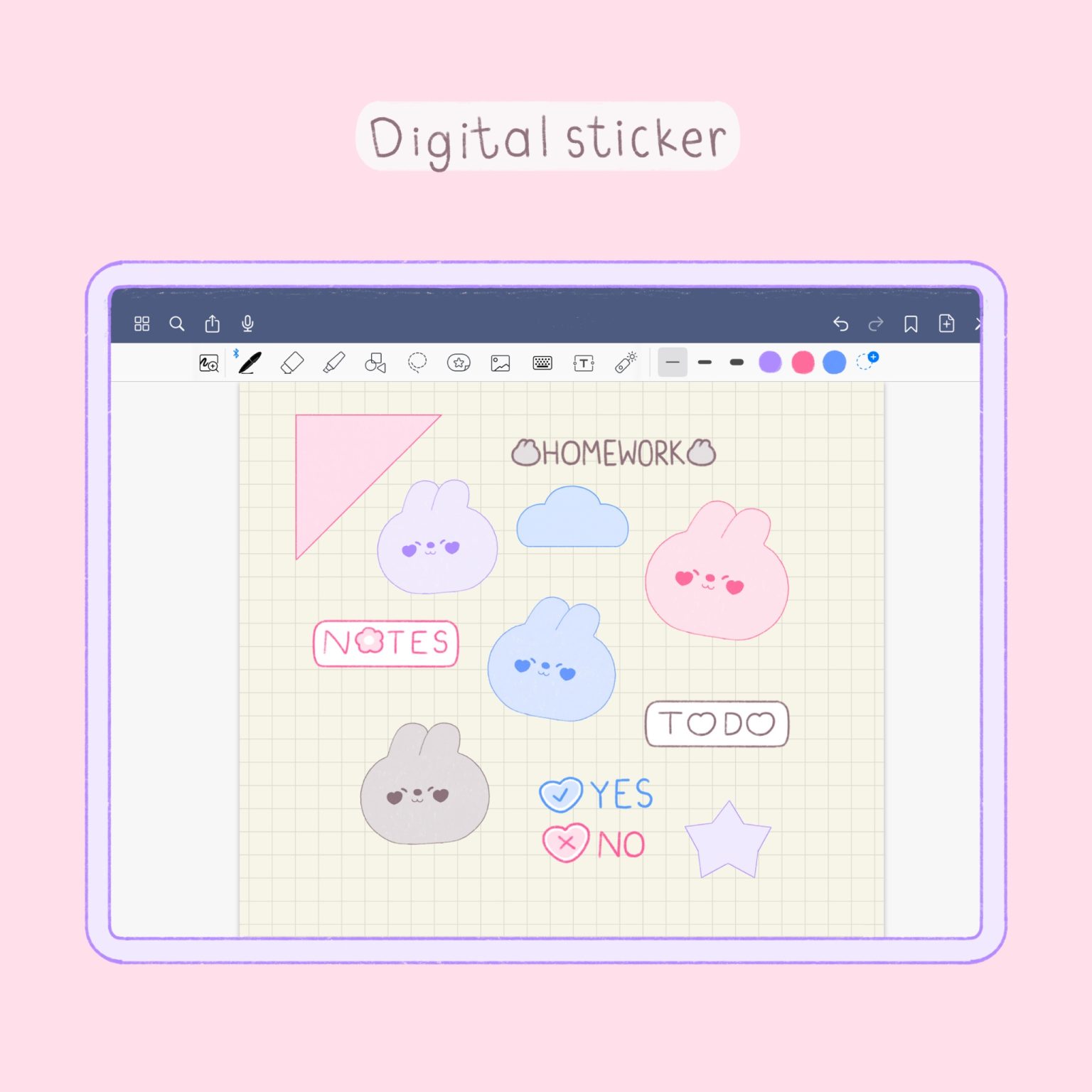 สติ๊กเกอร์ goodnotes png digital sticker: MINEBXRRY cutie element Cover