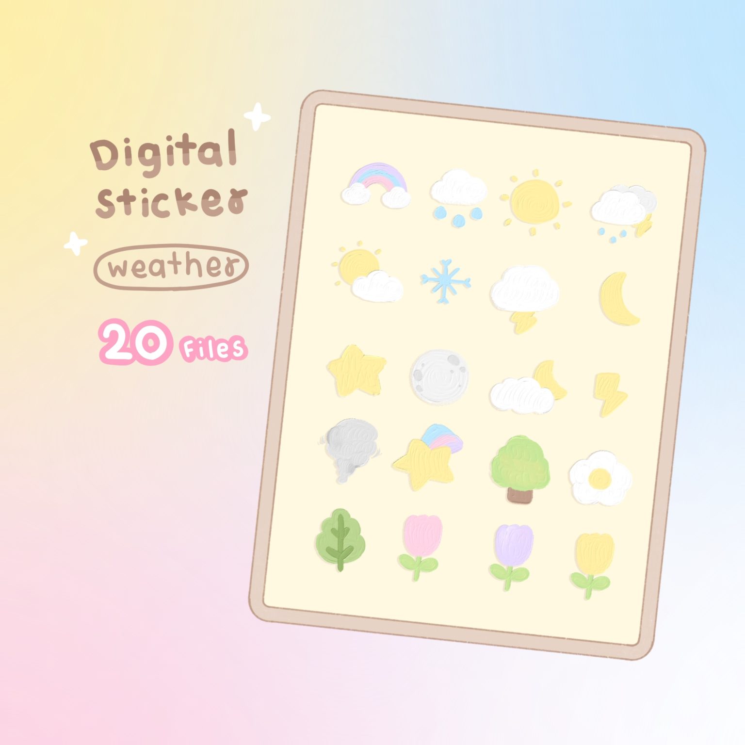 สติ๊กเกอร์ goodnotes png digital sticker: MINEBXRRY weather Cover