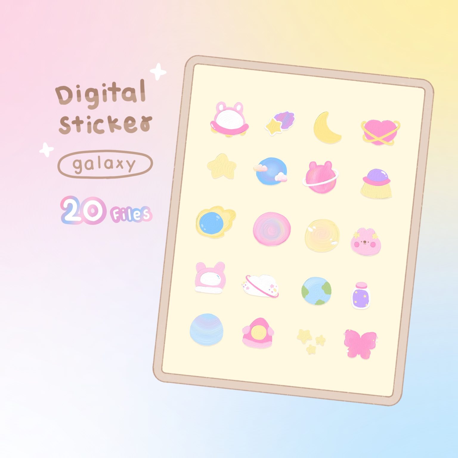 สติ๊กเกอร์ goodnotes png digital sticker: MINEBXRRY galaxy Cover