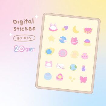 สติ๊กเกอร์ goodnotes png digital sticker: MINEBXRRY galaxy Cover