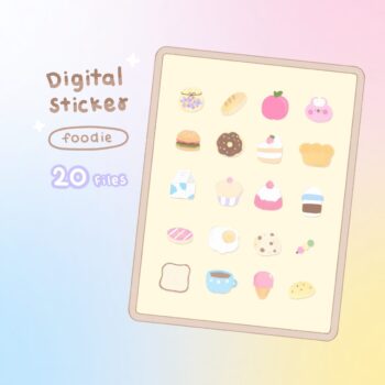 สติ๊กเกอร์ goodnotes png digital sticker: MINEBXRRY foodie Cover