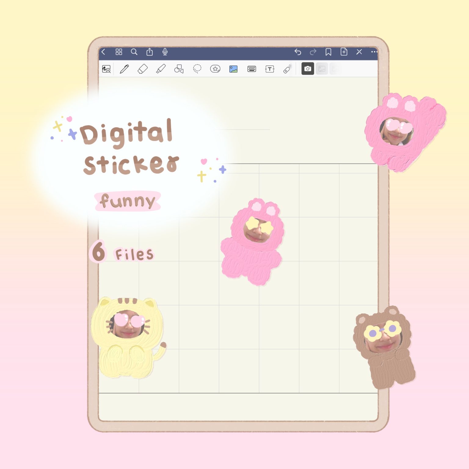 สติ๊กเกอร์ goodnotes png digital sticker: MINEBXRRY FUNNY Cover