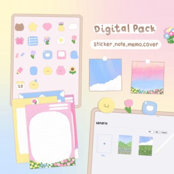 กระดาษโน๊ต memo pad notepad paper png digital notebook: MINEBXRRY flower Cover