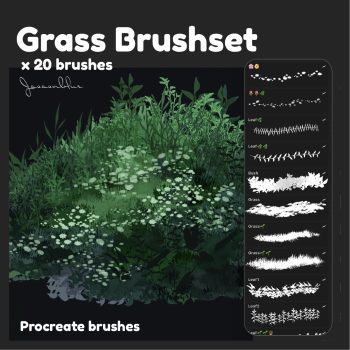 บรัช Procreate procreate brush brush procreate - JAOAONBLUE procreate crayon brushes (grass brush set)