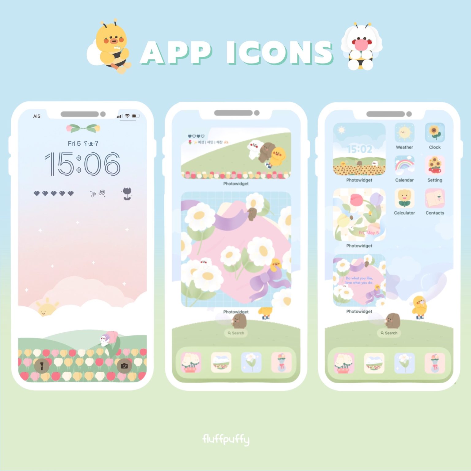 widget icon folder วอลเปเปอร์ไอโฟน wallpaper iphone: FLUFFPUFFY spring time Preview 3