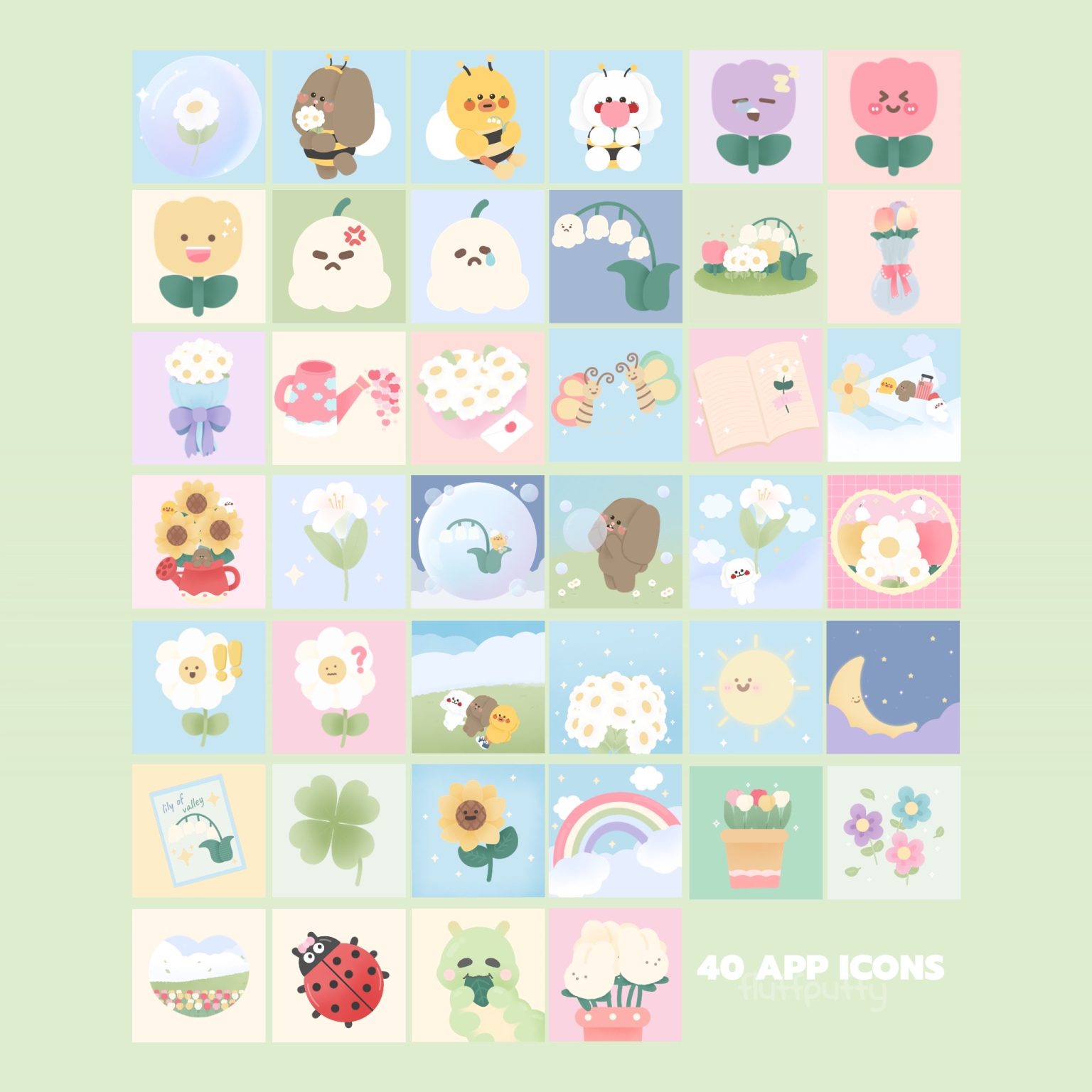 widget icon folder วอลเปเปอร์ไอโฟน wallpaper iphone: FLUFFPUFFY spring time Preview 2