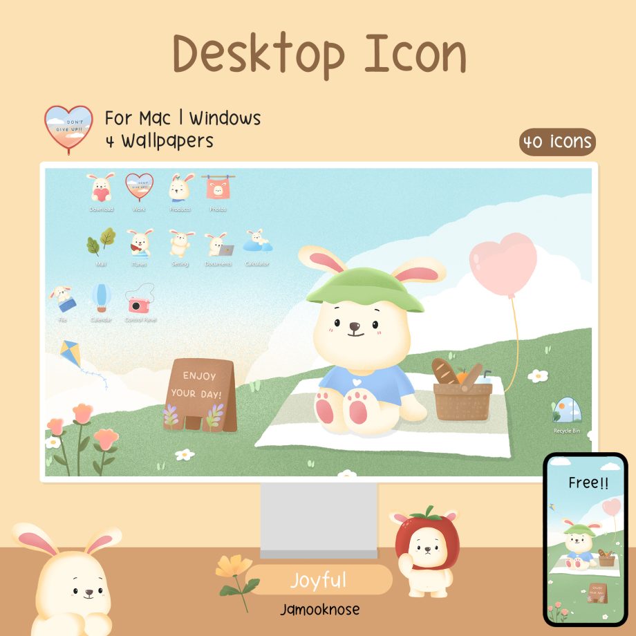 ไอคอนโทรศัพท์ png พื้นหลังสวยๆ เดสก์ท็อป icon wallpaper iphone ipad desktop pc mac - JAMOOKNOSE Desktop icon for mac and window (joyful)