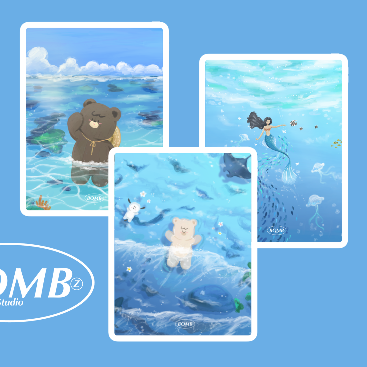 wallpaper ipad: BOMBZSTUDIO ocean bear Preview