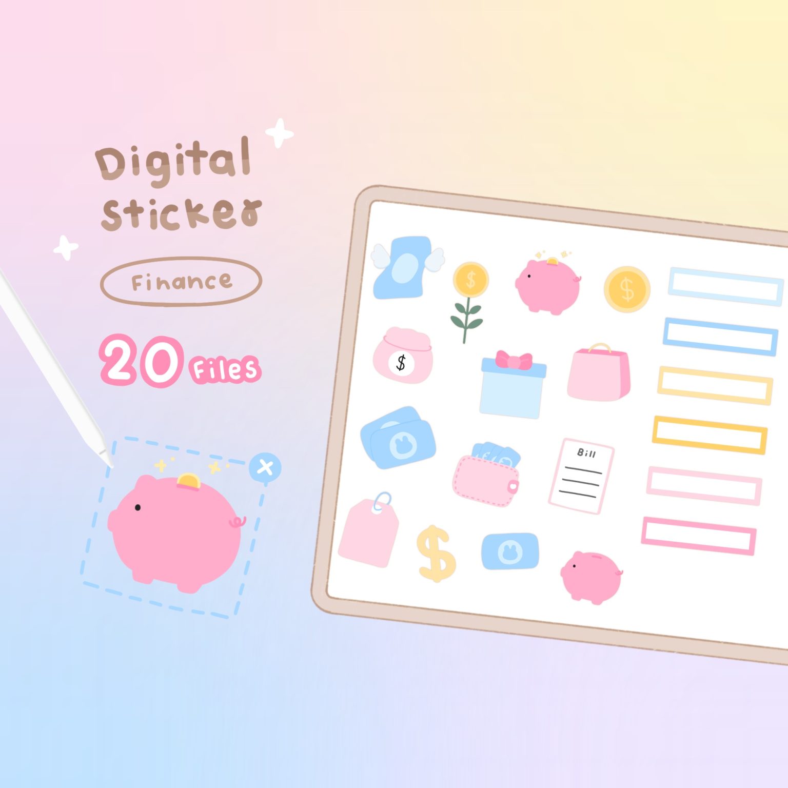 สติ๊กเกอร์ goodnotes png digital sticker: MINEBXRRY finance Cover