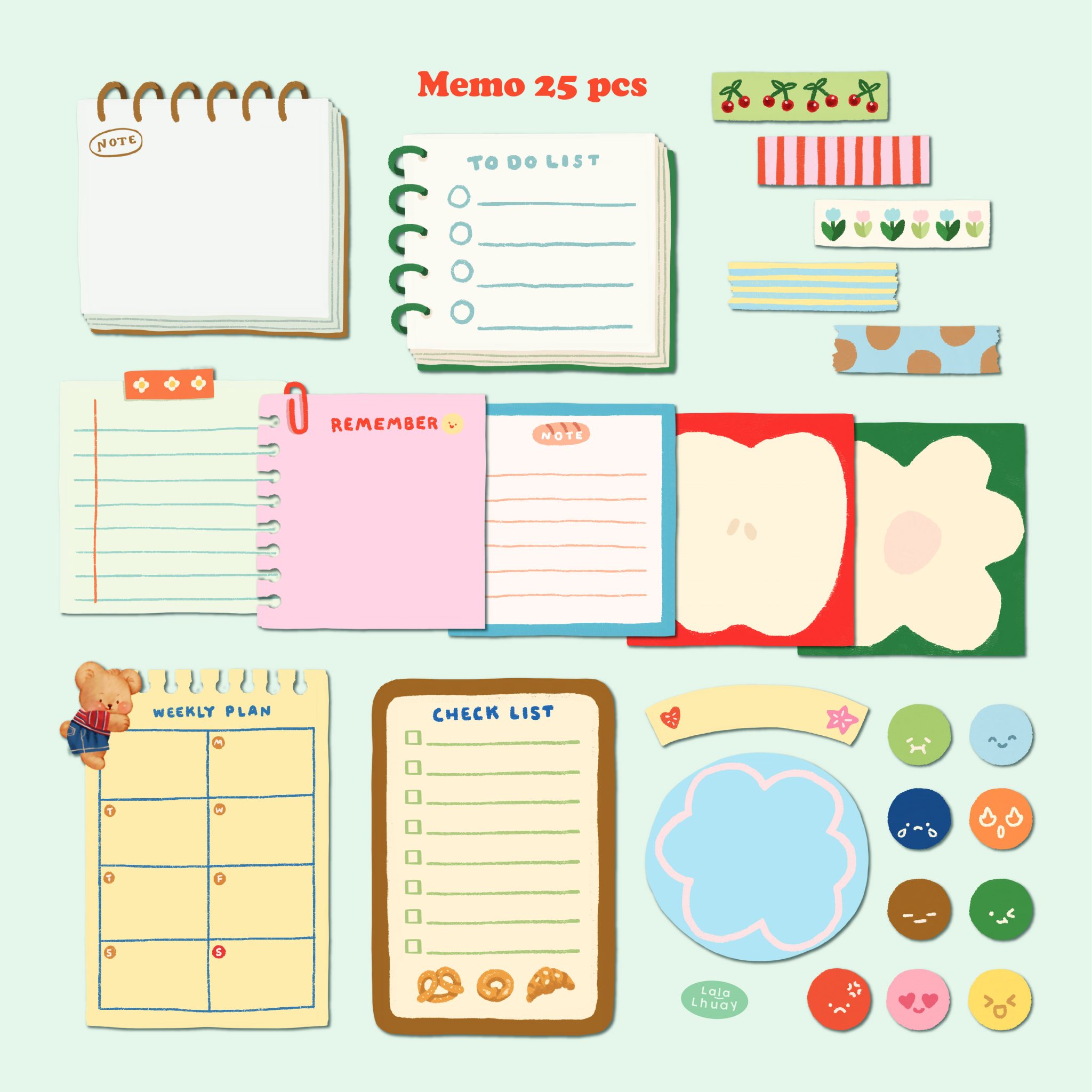 กระดาษโน๊ต memo pad notepad paper png: LALALHAUY little bear ver.2 Preview