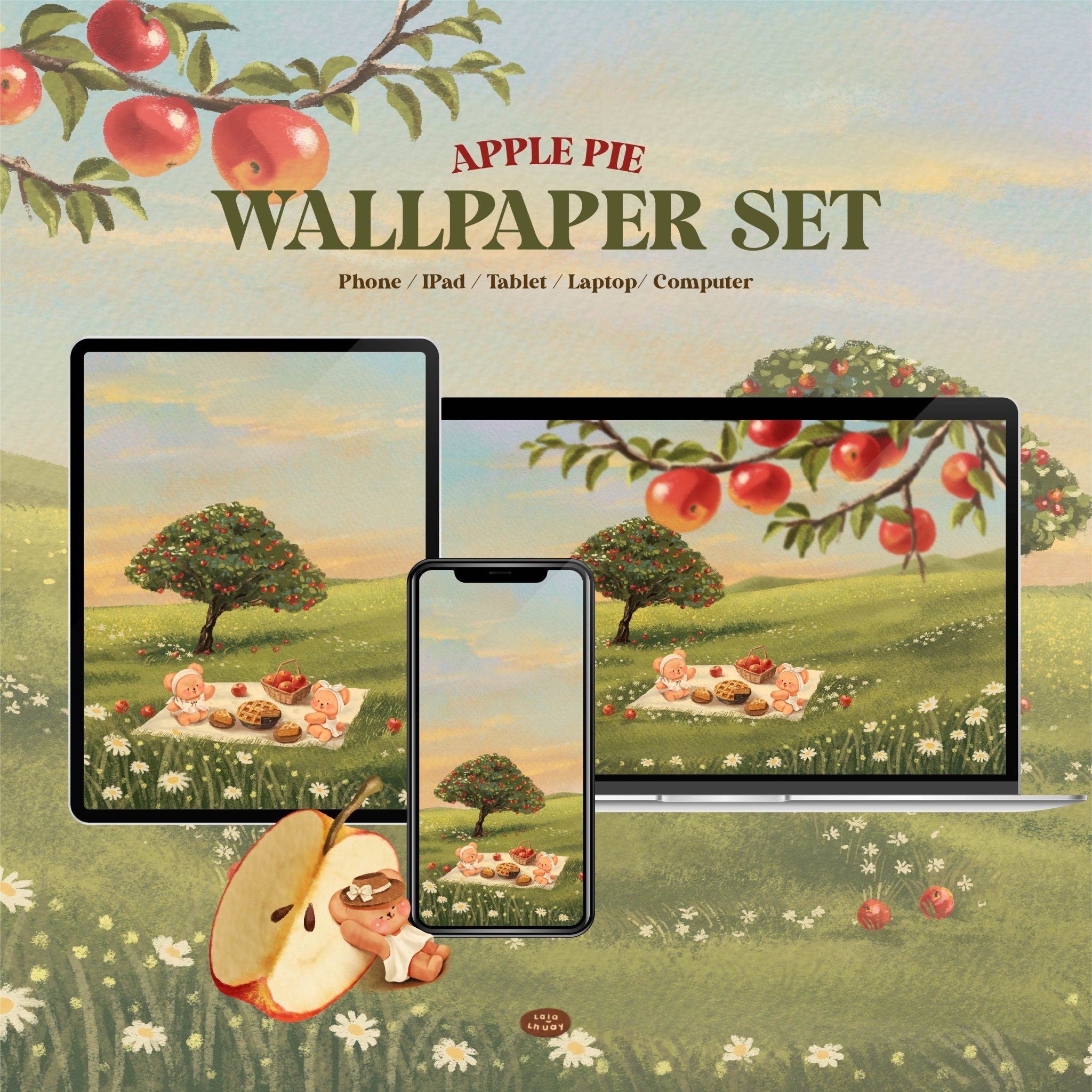 วอลเปเปอร์ไอโฟน wallpaper iphone mac pc ipad: LALALHAUY apple pie Cover