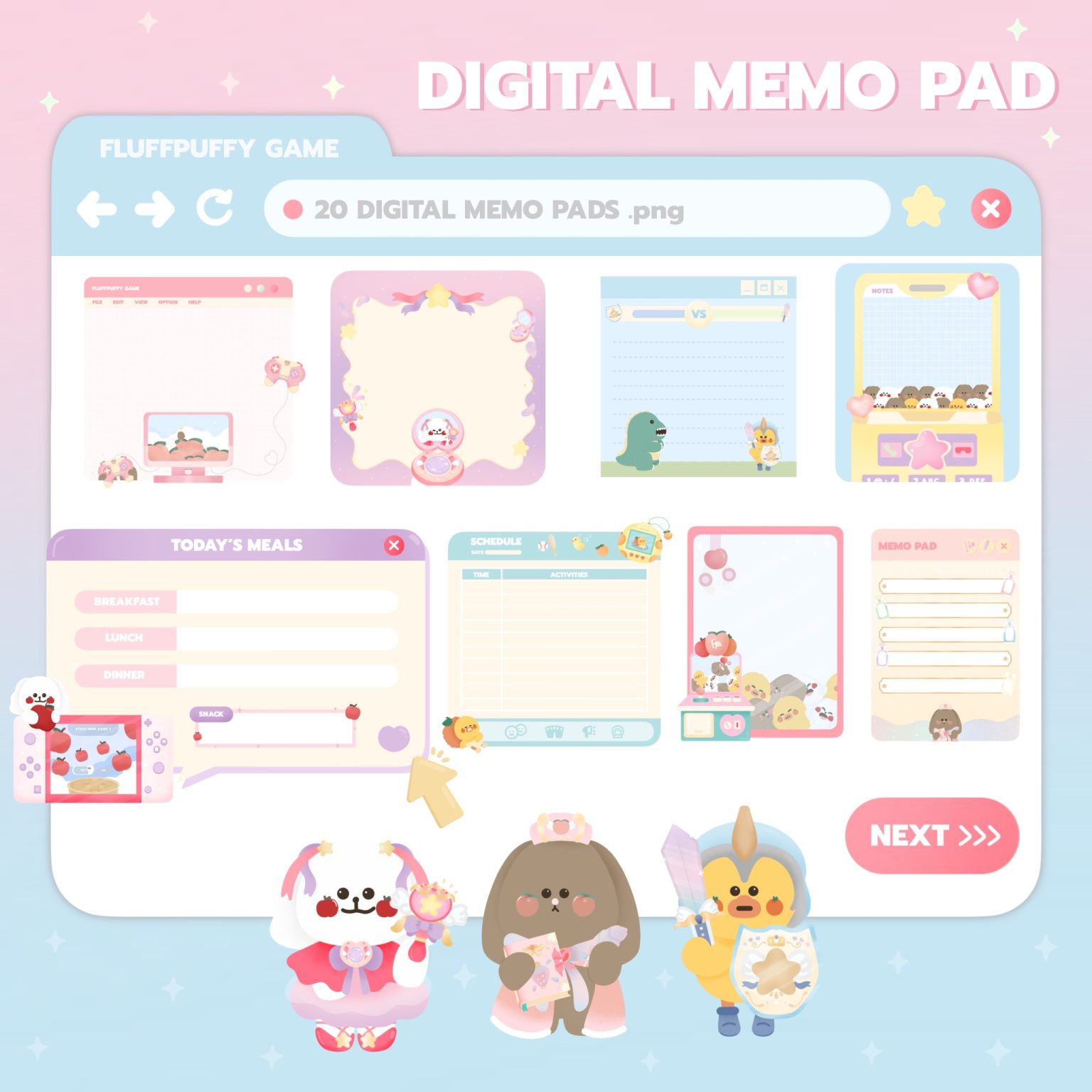 กระดาษโน๊ต memo pad digital notepad paper png: FLUFFPUFFY Game Cover