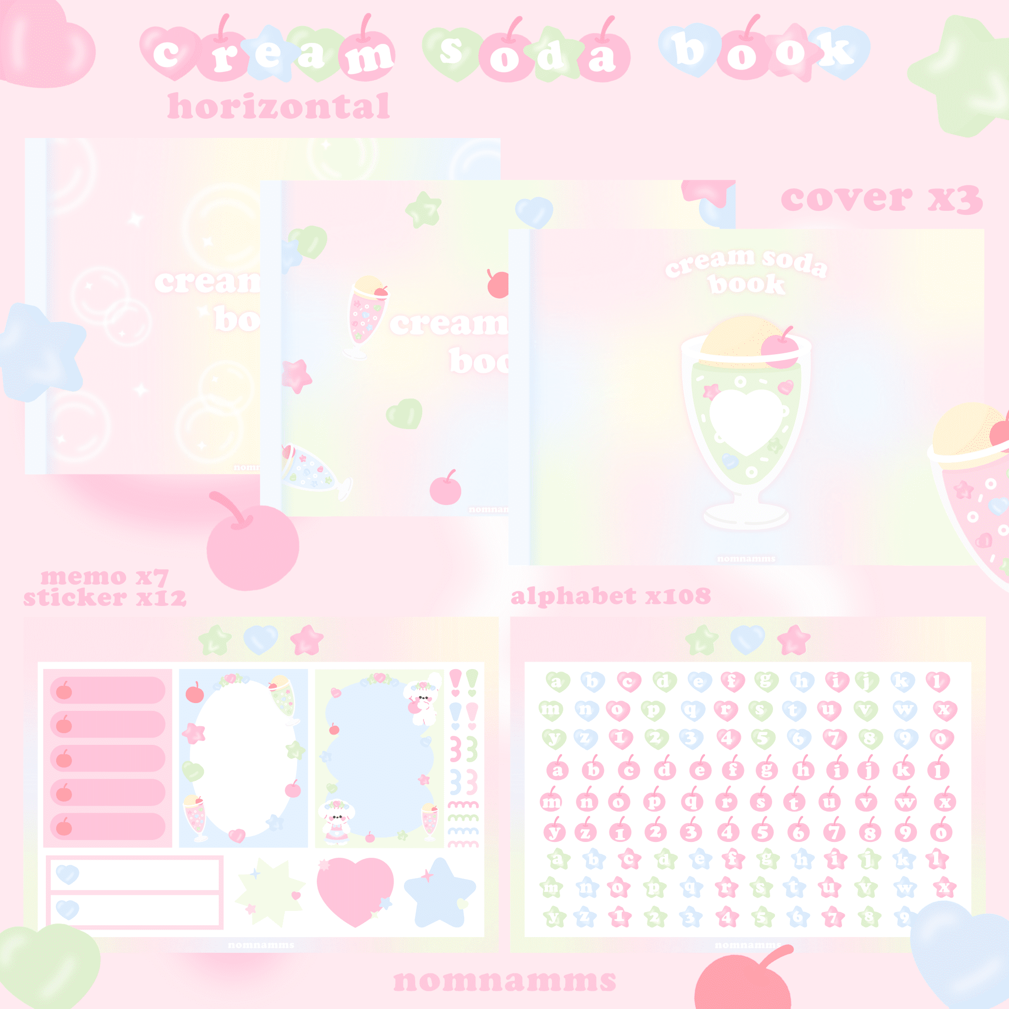 กระดาษโน๊ต memo pad notepad paper png digital notebook: CREAM SODA overall 5