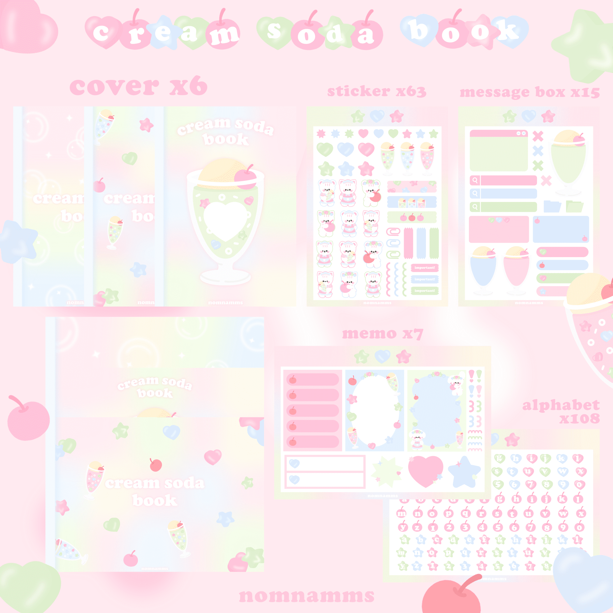 กระดาษโน๊ต memo pad notepad paper png digital notebook: CREAM SODA overall 8