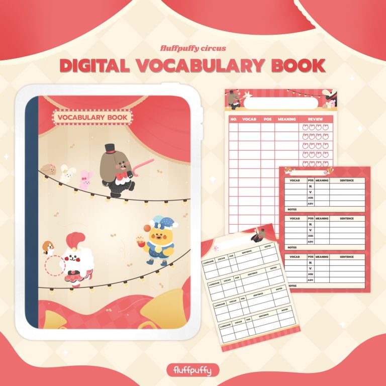 FLUFFPUFFY | DIGITAL NOTEBOOK (VOCAB BOOK)(Circus) | Fahfahsworld