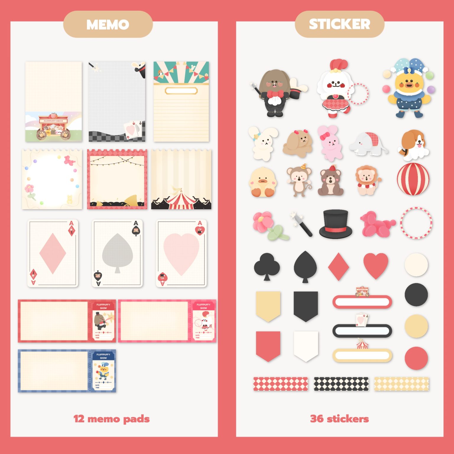 สติ๊กเกอร์ goodnotes png digital sticker: FLUFFPUFFY digital pack circus Preview 1