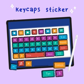 สติ๊กเกอร์ png goodnotes digital sticker: SKYBLUE.MTN keycaps Cover