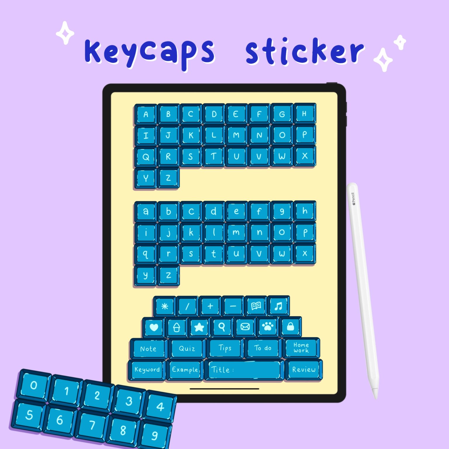 สติ๊กเกอร์ png goodnotes digital sticker: SKYBLUE.MTN keycaps Preview Blue