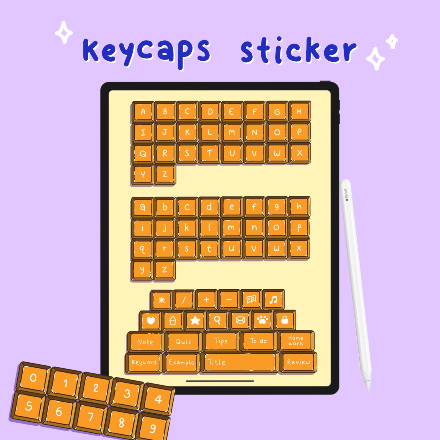 สติ๊กเกอร์ png goodnotes digital sticker: SKYBLUE.MTN keycaps Preview Yellow