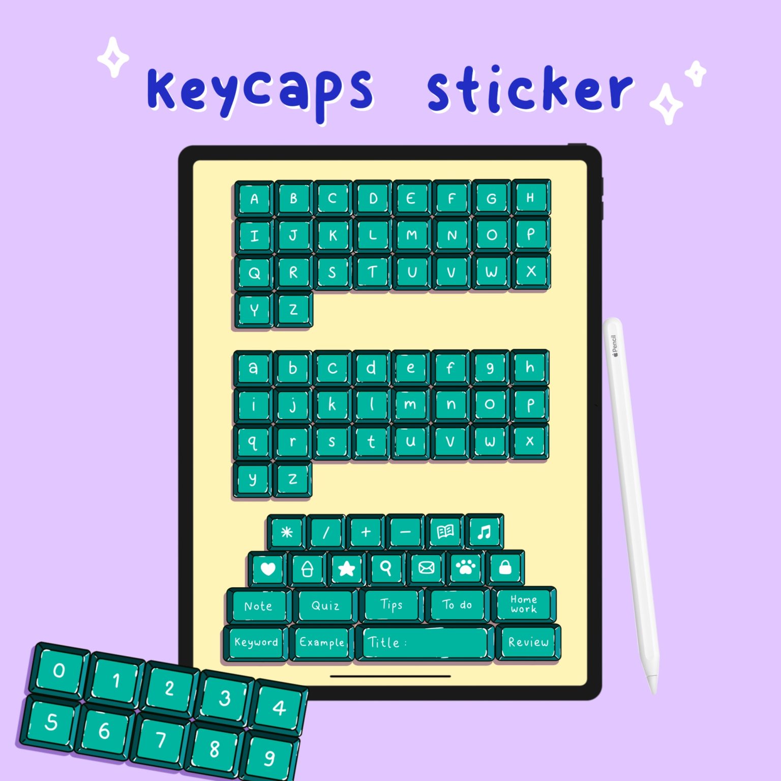 สติ๊กเกอร์ png goodnotes digital sticker: SKYBLUE.MTN keycaps Preview Green