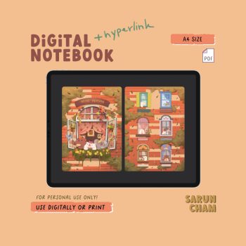 digital notebook สมุดโน๊ต pdf Goodnote template กระดาษโน๊ต png - SARUN CHAM digital notebook (Hello Autumn)