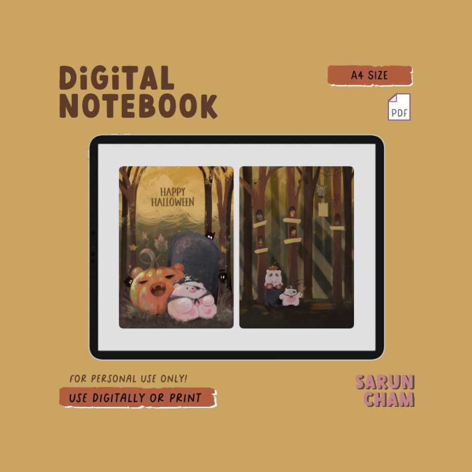 สมุดโน๊ต กระดาษโน๊ต png digital notebook สมุดโน๊ต สมุดโน๊ต pdf study planner Goodnote template Planner template goodnotes - SARUN CHAM digital notebook (happy halloween)