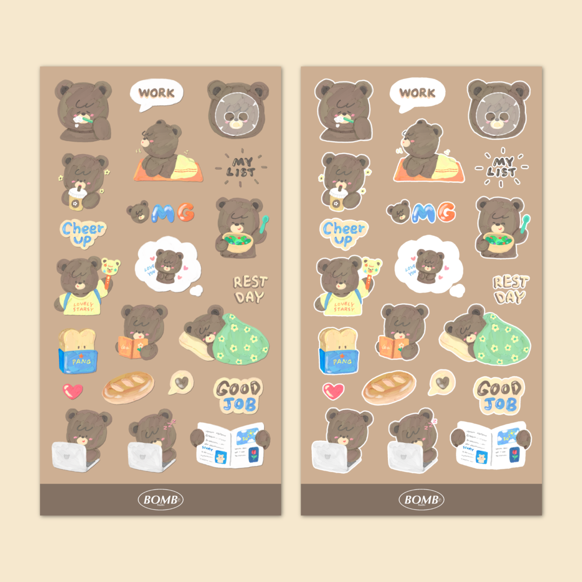 สติ๊กเกอร์ goodnotes png digital sticker: BOMBZSTUDIO Bomb bear Preview