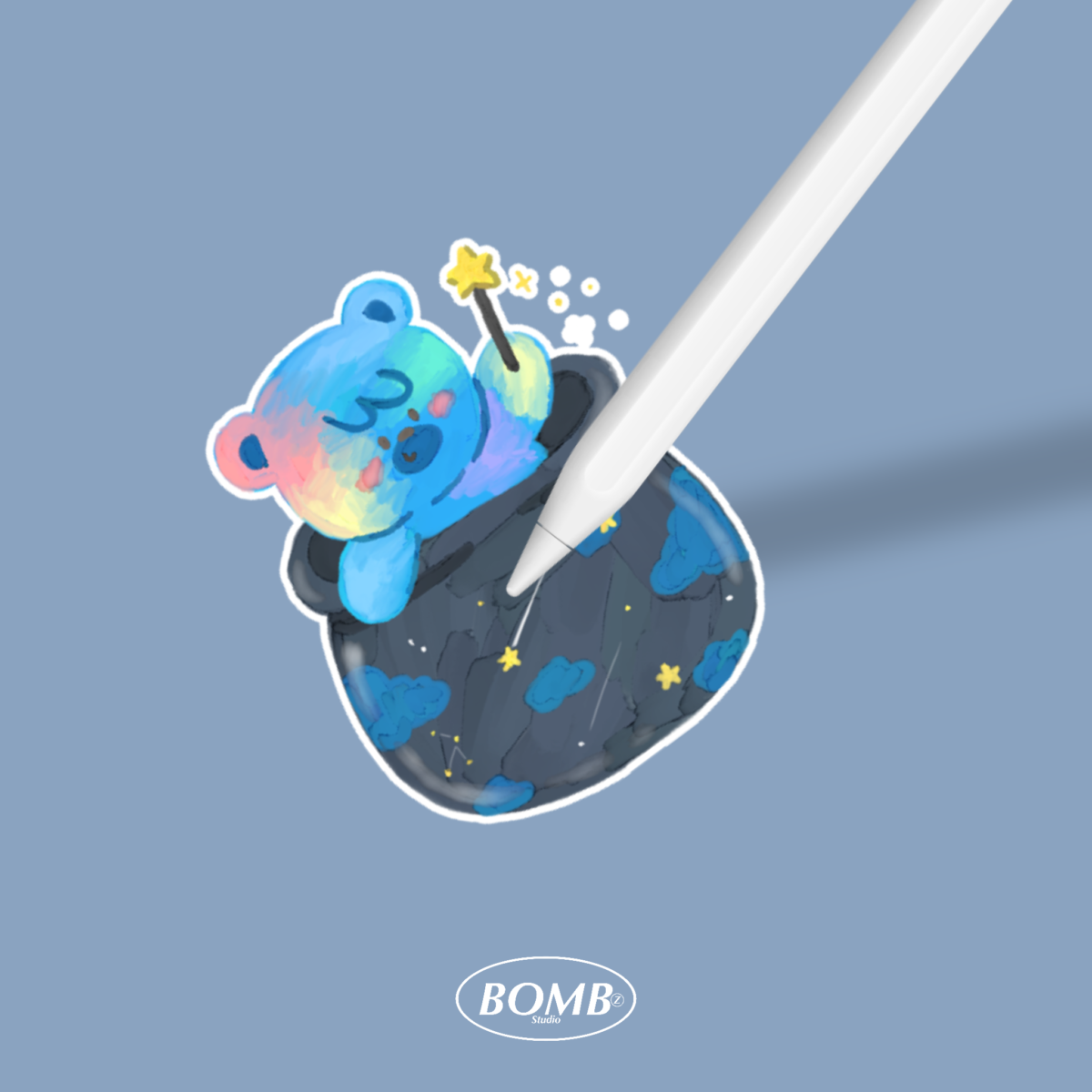 สติ๊กเกอร์ goodnotes png digital sticker: BOMBZSTUDIO boo bear Preview 1