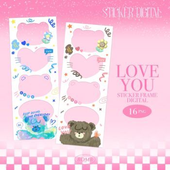 สติ๊กเกอร์ goodnotes png digital sticker: BOMBZSTUDIO love you frame Cover