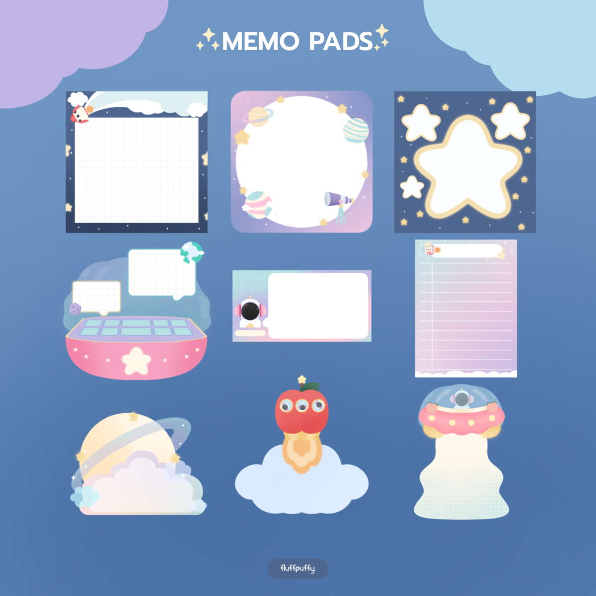 กระดาษโน๊ต memo pad notepad paper png: LUFFPUFFY monthly galaxy Preview