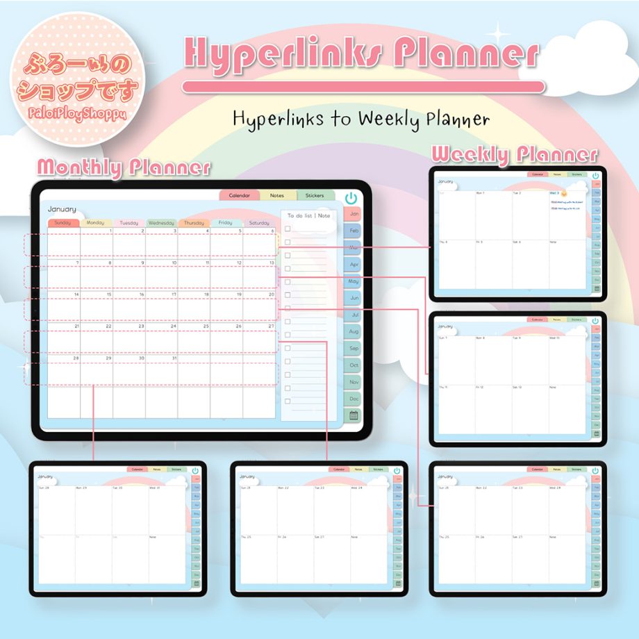 planner bujo planner planner 2024 digital planner 2024 planner digital planner 2024 digital planner goodnotes planner for goodnotes digital planner for ipad digital planner goodnote template study planner แพลนเนอร์ 2024 - PALOIPLOYSHOPPU digital monthly planner (monthly and weekly)
