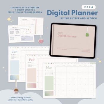 แพลนเนอร์ goodnote template 2024 digital planner: THE BUTER AND SCOTCH Cover