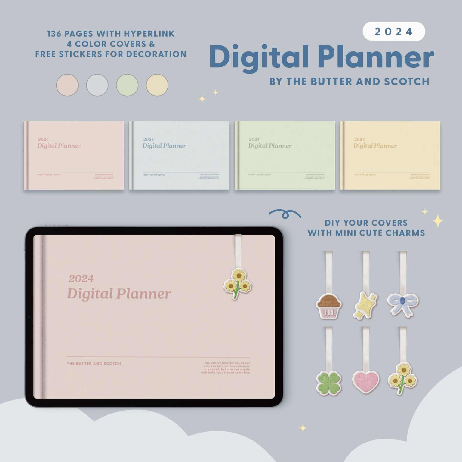 แพลนเนอร์ goodnote template 2024 digital planner: THE BUTER AND SCOTCH Preview 1