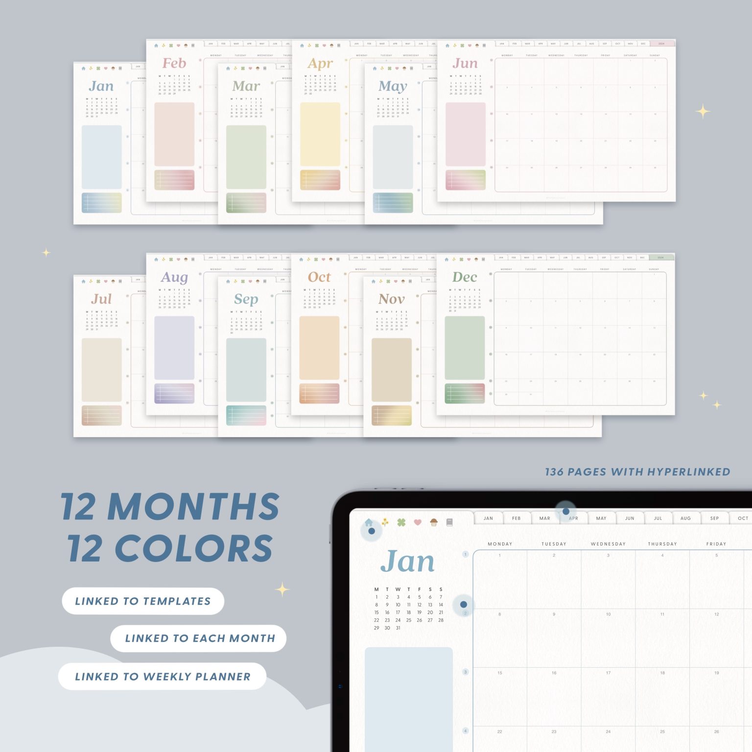 แพลนเนอร์ goodnote template 2024 digital planner: THE BUTER AND SCOTCH Preview 2