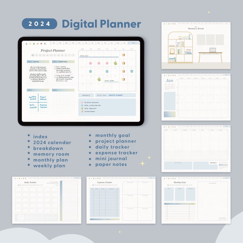 planner bujo planner planner 2024 digital planner 2024 planner digital planner 2024 digital planner goodnotes planner for goodnotes digital planner for ipad digital planner goodnote template study planner แพลนเนอร์ 2024 - THE BUTTER AND SCOTCH digital planner 2024