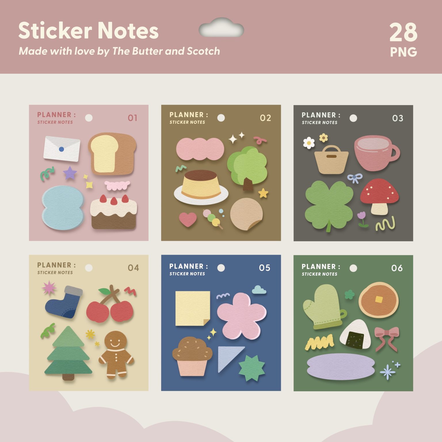 สติ๊กเกอร์ goodnotes png digital sticker: THE BUTTER AND SCOTCH note Cover