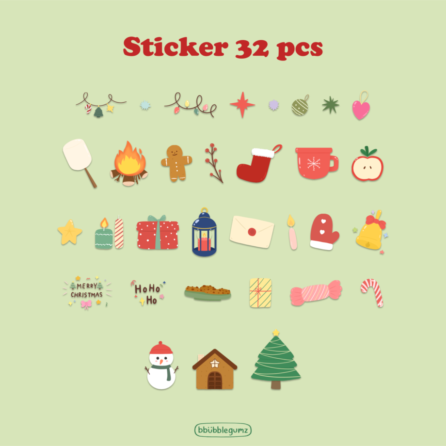 สติ๊กเกอร์ goodnotes png digital sticker: BBUBBLEGUMZ christmas sticker Preview