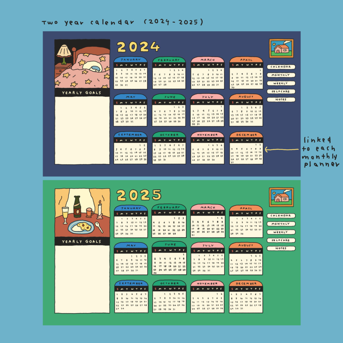 แพลนเนอร์ goodnote template 2024 digital planner: CHONNI.ANDCO my story Preview 2