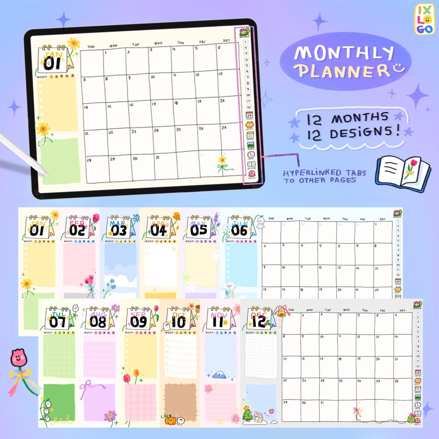 monthly planner bujo planner planner 2024 digital planner 2024 planner digital planner 2024 digital planner goodnotes planner for goodnotes digital planner for ipad digital planner goodnote template study planner แพลนเนอร์ 2024 - IXLOGO digital planner 2024