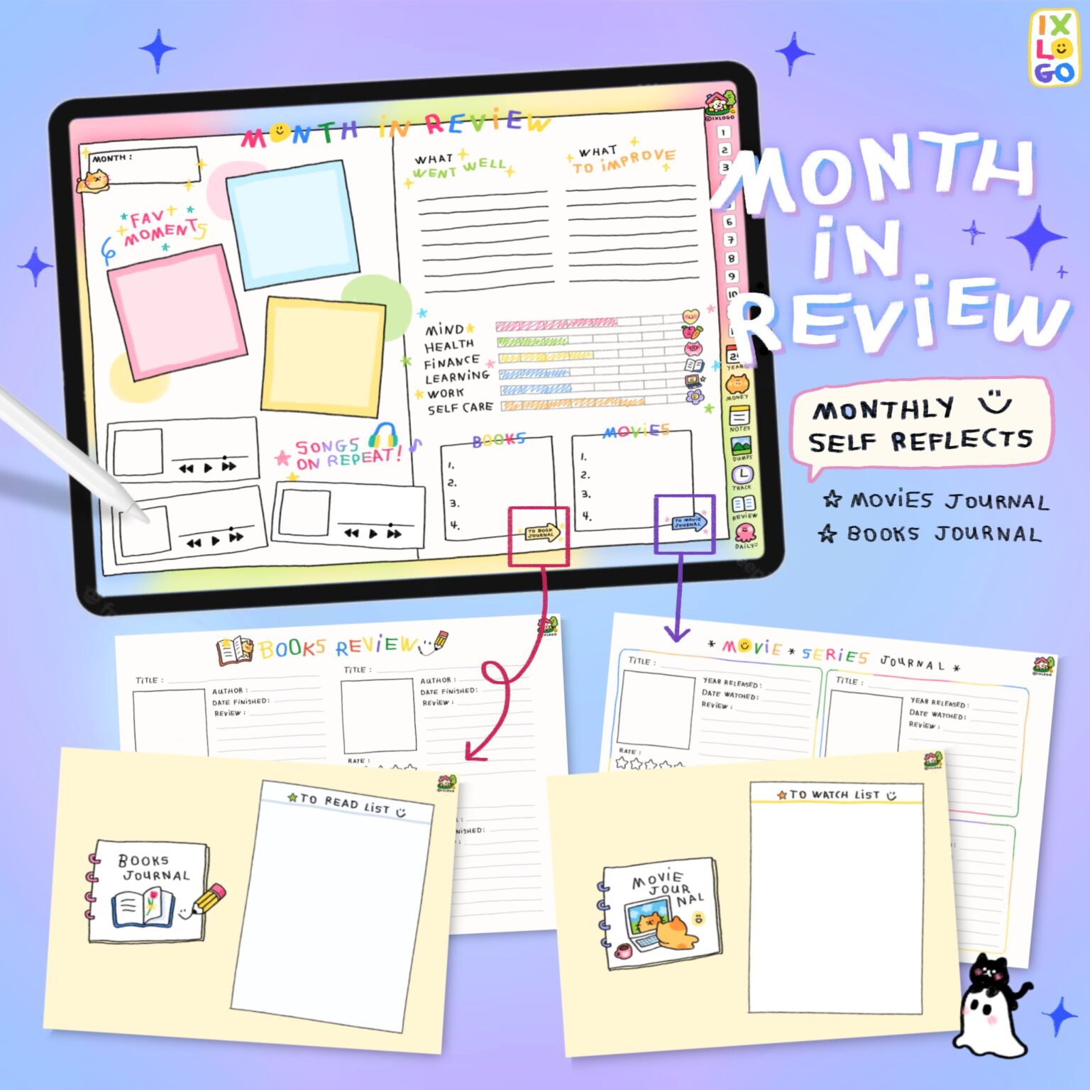 แพลนเนอร์ goodnote template 2024 digital planner: IXLOGO Preview 3