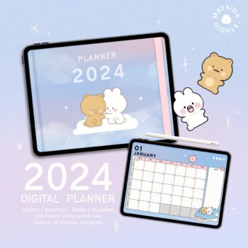 แพลนเนอร์ goodnote template 2024 digital planner: MAYKIDS STUDIO Cover