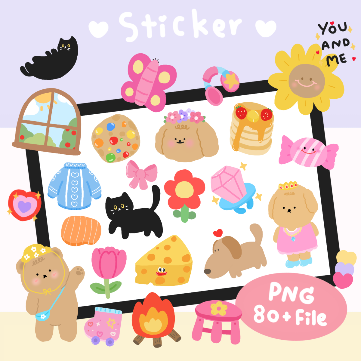 สติ๊กเกอร์ goodnotes png digital sticker CRAZYMAYMAY super duper cute Cover