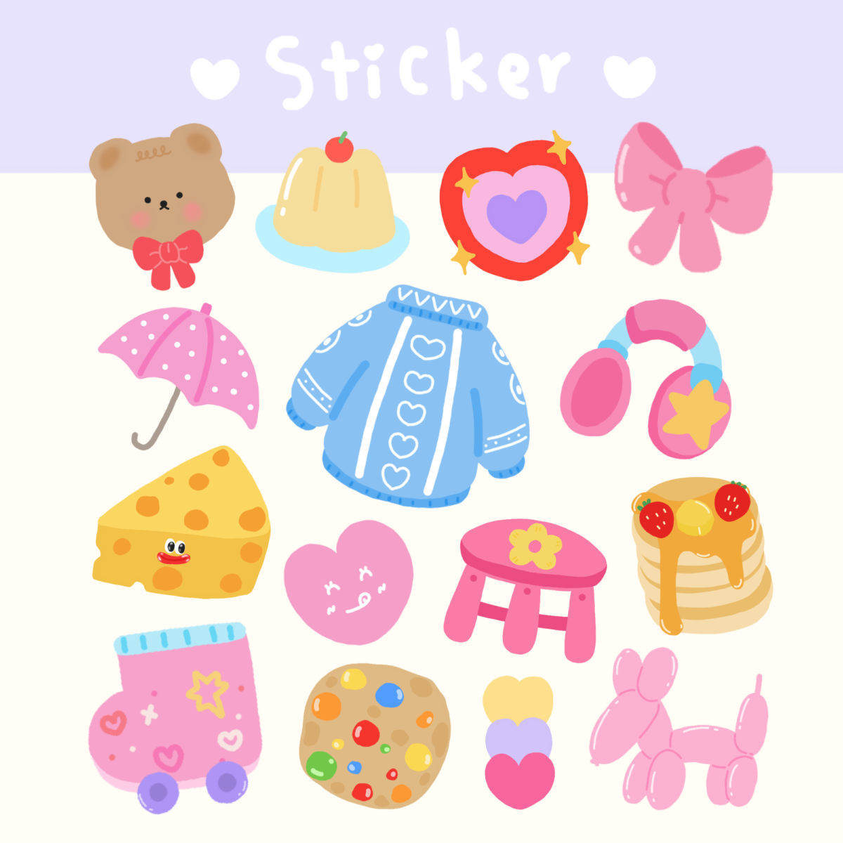 สติ๊กเกอร์ goodnotes png digital sticker CRAZYMAYMAY super duper cute Preview 3